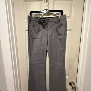Express Editor Gray Flared Dress Pants